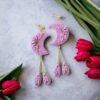 Boucles d'oreilles Lunes violettes et ses pendants