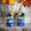 Boucles d'oreilles livres bleus
