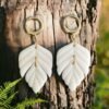 Boucles d'oreilles Feuilles Blanches
