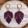 Boucles d'oreilles Feuilles bordeaux