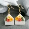 boucles d'oreilles enveloppes fleurs d'été