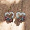 Boucles d'oreilles coeur floral 2
