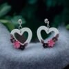Boucles d'oreilles coeur floral 1