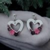 Boucles d'oreilles coeur floral 1