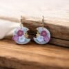 Boucles d'oreilles Lunes fleuries et étoile