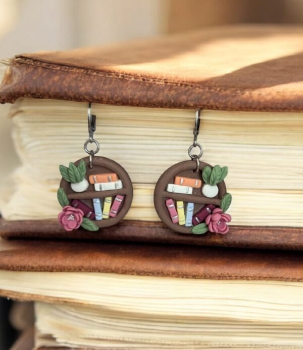 Boucles d'oreilles Bibliothèque ronde