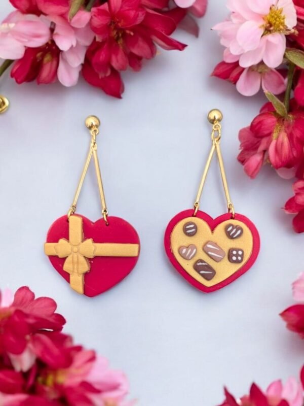 Boucles d'oreilles Boites de chocolats coeur
