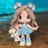 Magnet Lulu bleue et son ourson