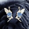 Boucles d'oreilles Fées fleurs bleues