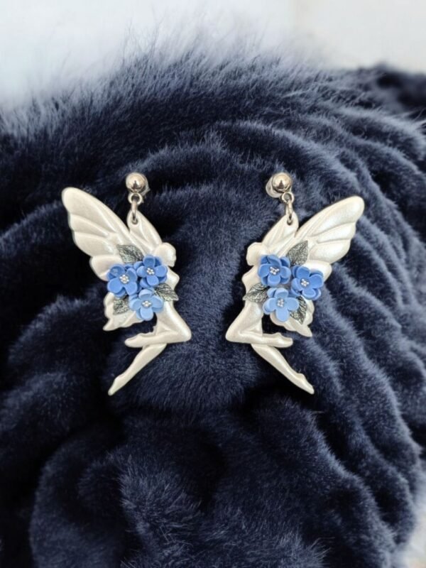 Boucles d'oreilles Fées fleurs bleues