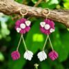 Boucles d'oreilles fleurs turnip et ses pétales