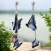 Boucles d'oreilles Pendants Papillons bleus