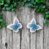 Boucles d'oreilles Papillons blancs et bleus