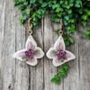 Boucles d'oreilles Papillons blancs et roses