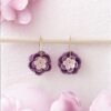 Boucles d'oreilles Créoles Fleurs mauves