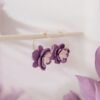 Boucles d'oreilles Créoles Fleurs mauves