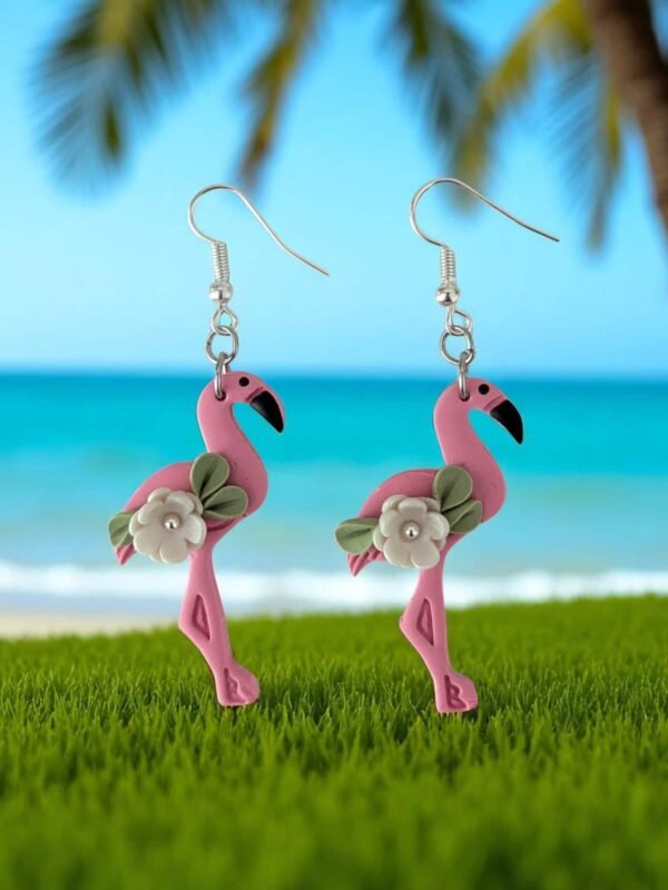 Boucles d'oreilles Flamant Rose