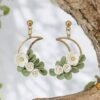 Boucles d'oreilles Lunes florales