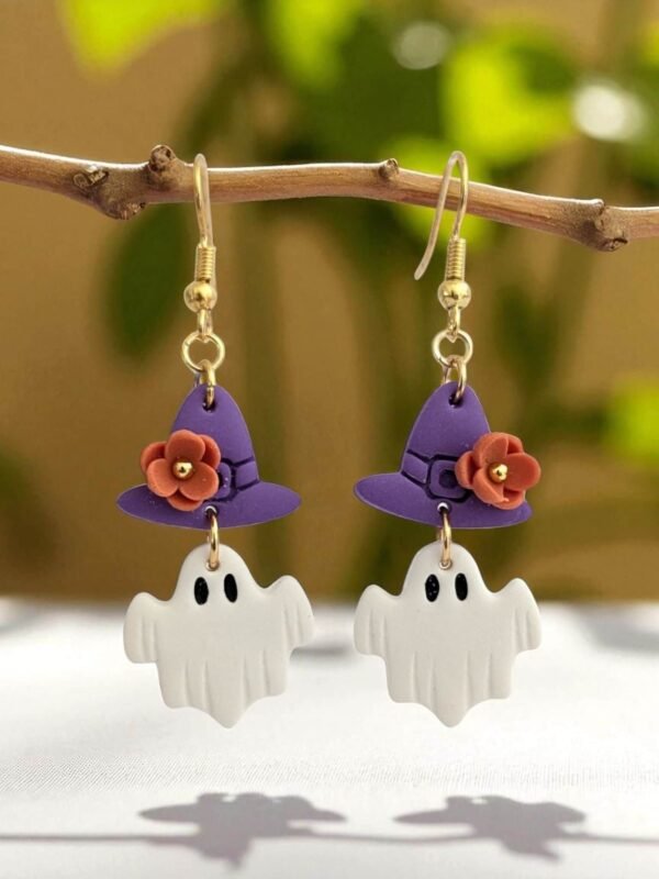 PXL_20250716_135419830.PORTRAIT.ORIGINAL (1) (1) Boucles d'oreilles fantôme et chapeau de sorcière