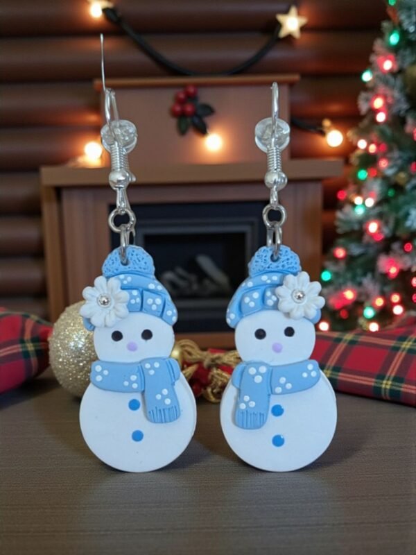 PXL_20251124_143759278.PORTRAIT.ORIGINAL Boucles d'oreilles Bonhomme de neige bleu