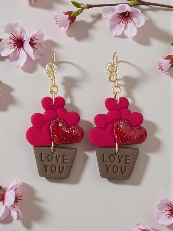 Boucles d'oreilles Panier de coeurs