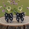 Boucles d'oreilles Noeud Noir et Blanc