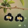 Boucles d'oreilles Orchidées Noires
