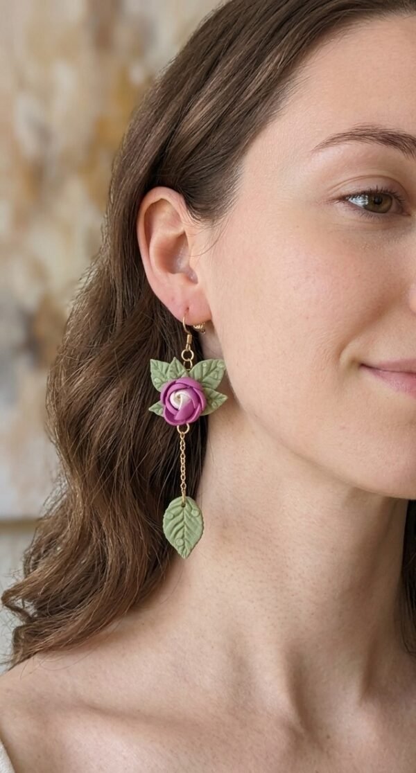 Boucles d'oreilles succulentes turnip et sa feuille