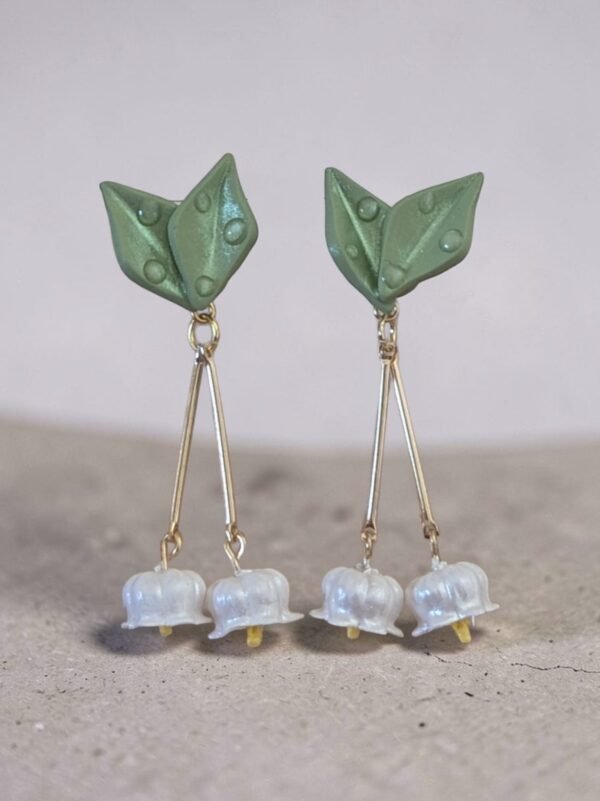 Boucles d'oreilles Muguet Blanc Pendant