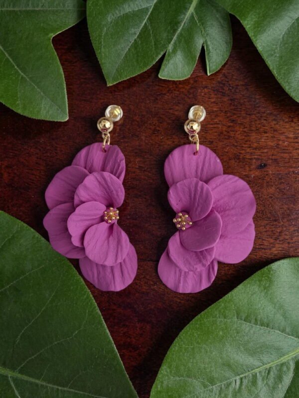 Boucles d'oreilles Fleurs turnip clair