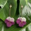 Boucles d'oreilles Capucines blanches et turnip clair