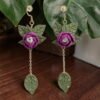 Boucles d'oreilles succulentes turnip et sa feuille