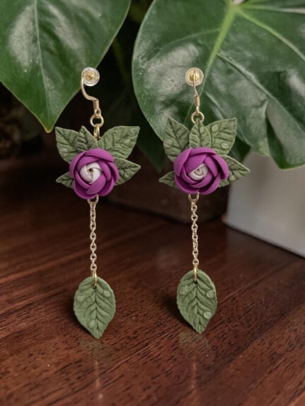 Boucles d'oreilles succulentes turnip et sa feuille