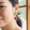 Boucles d'oreilles Fraises et feuilles