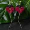 Boucles d'oreilles Capucines noires et rouges