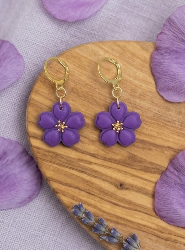 Boucles d'oreilles Fleurs violettes