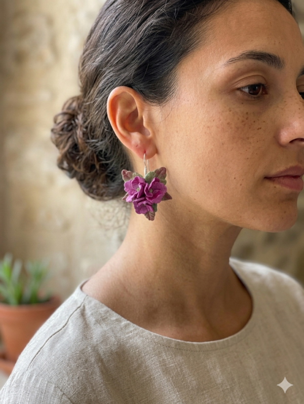 Boucles d'oreilles bouquet turnip