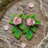 1784018271440 Boucles d'oreilles Roses Roses et feuilles