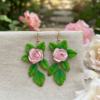 1784018368602 Boucles d'oreilles Roses Roses et feuilles