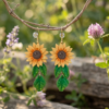 Boucles d'oreilles Tournesols et feuilles